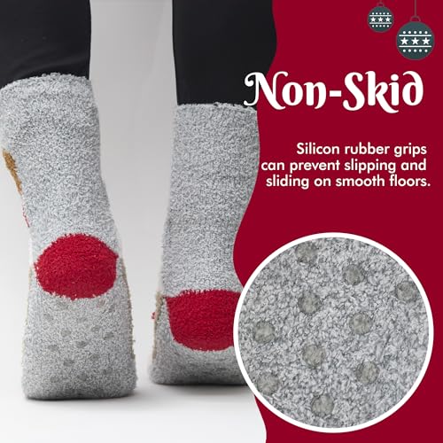 Image of Snoozies Fuzzy Funny Socks for Women, Christmas Sock 1 Pair, Cozy Winter Holiday