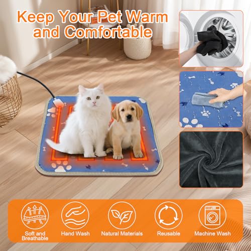 Noetopolis Pet Heating Pad, Heated Cat Bed with Timer and 30-60℃ Adjustable Temperature, Electric Pet Heated Blanket Mat for Cats and Dogs, Kitten Puppy Heat Pad with Chew Resistant for Rabbit-45x70cm - Image 5