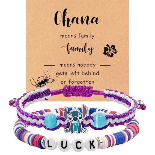 ZZLTAWS To My Gaughter Granddaughter Gift Cute Stitch Gifts Bracelets Birthday Back to School Christmas Gifts for Daughter Niece Granddaughter(purple)