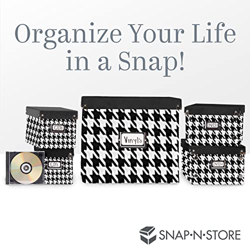 Snap-N-Store Dvd Storage Box - Pack Of 1 - Durable 6 X 8.2 X 16.5 Inch Movie Organizer - Disc Holder With Lid To Store Up To 26 Dvd Cases - ﻿Houndstooth #TOP7