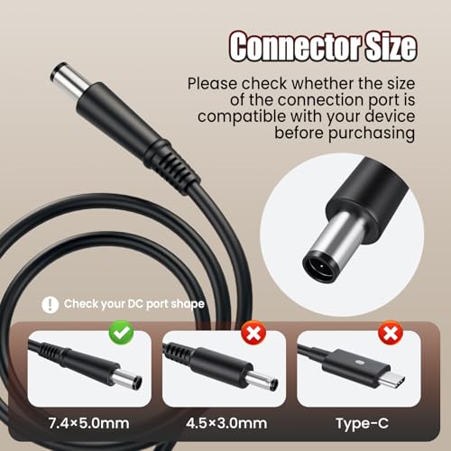 Laptop Charger for HP EliteBook 745 820 840 850 G1 G2; Probook 430 440 450 455 G1 G2; HP G42 G50 G56 G60 G61 G62 G71 G72 Power Supply Cord