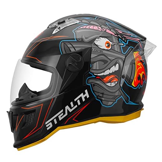Capacete Fechado Stealth Carburetor 62 Preto/Laranja