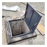 Aluminum Roof Hatch; Commercial Roof Security Door; Roof Accesses Hatch Manhole Lids Maintenance Roof for Skylight Ceiling Entry(Gray,55x55cm)