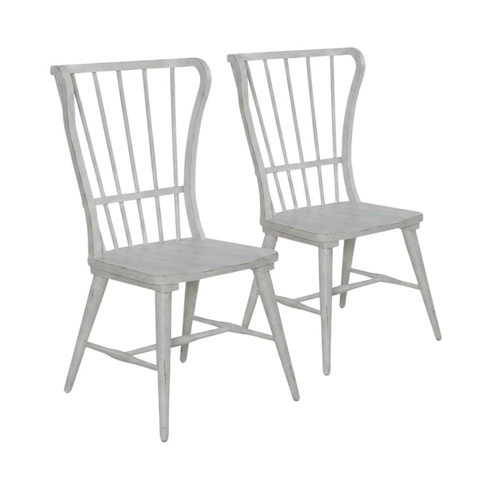 Pine Windsor Back Side Chairs Set of by Starlight Canyon Home – Pine Solids and amp, Veneers, White, Pack of 2