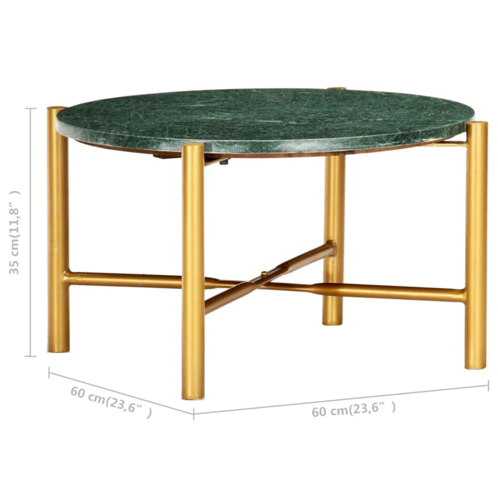 Tables d'appoint, tables basses, table basse verte, 60 x 60 x 35 cm, pierre véritable avec texture marbrée