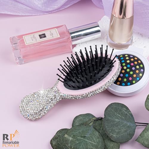 Peine mini portátil Rhinestone para cabello mujer miniatura 3