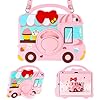 VOFUOE for iPad 11th Generation A16 Case 2025, for iPad 10th Generation Case 10.9 2022 Kids Girls Sweet Dessert House Design with Shoulder Straps Rotating Stand Soft Silicone Protective Cover-Pink
