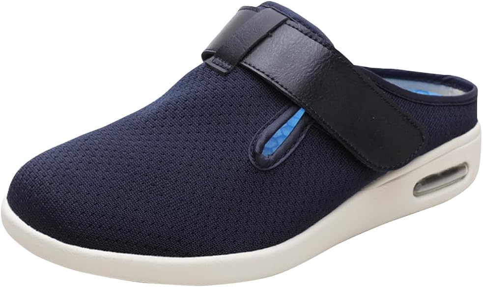Women’s Diabetic Shoes Wide Width Elderly Summer Walking Sandals Adjustable Strap Breathable Air Cushion Slippers for Plantar Fasciitis Bunions Swollen Feet
