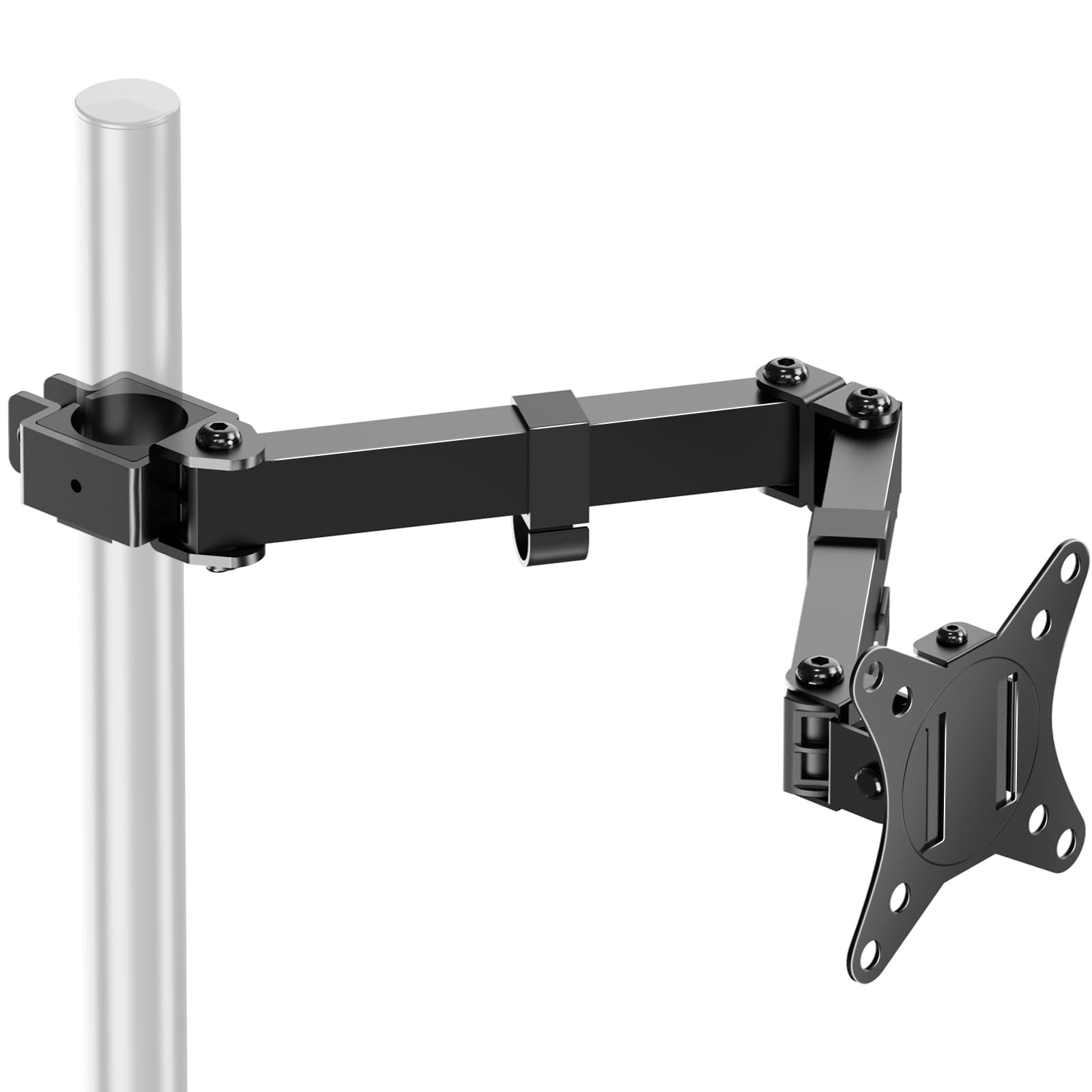 PUTORSEN Braccio singolo per monitor da 17-32" per supporto da scrivania, braccio per monitor completamente regolabile per 1 schermo, carico massimo 19,8 bs, VESA 75 x 75 mm e 100 x 100 mm, nero