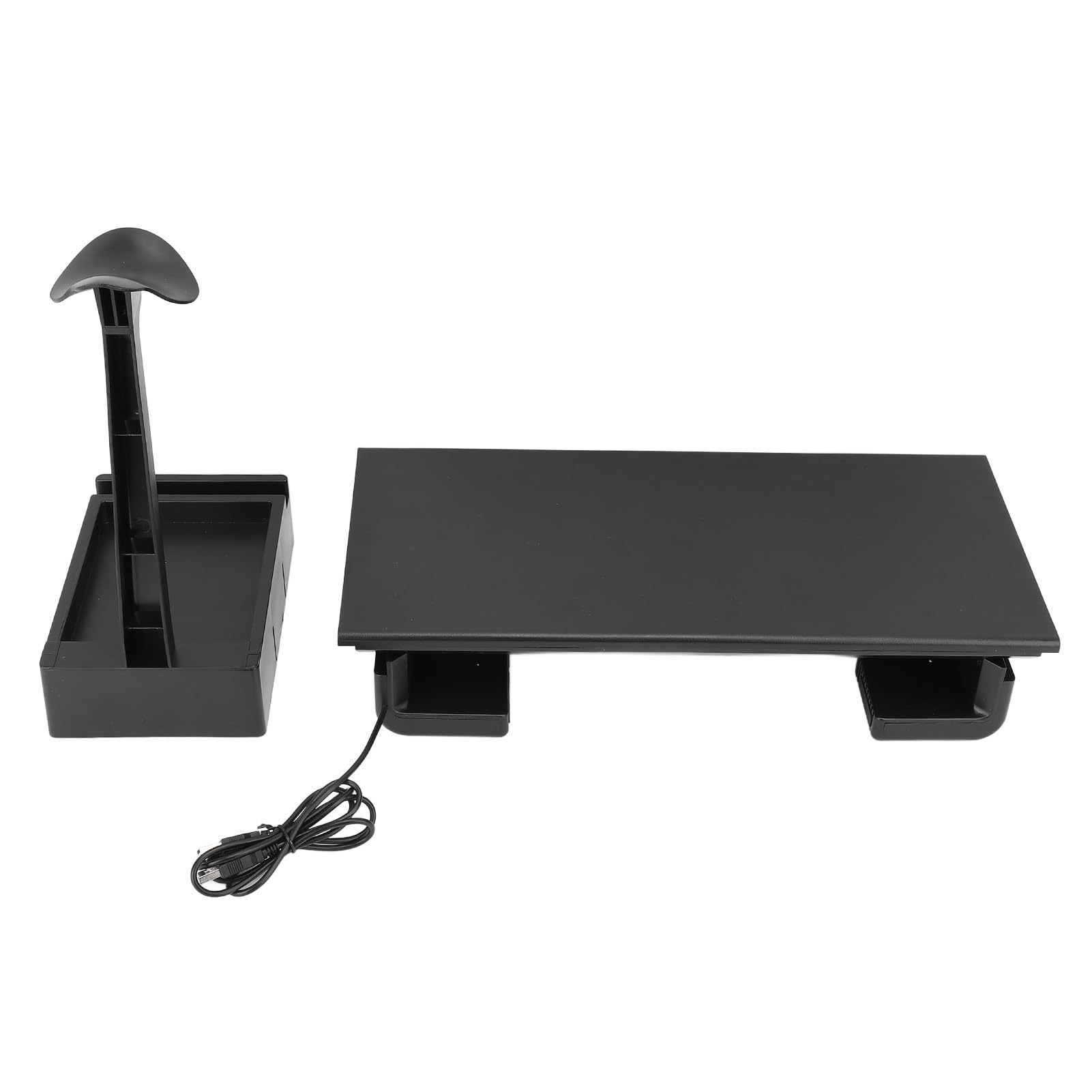 Supporto per Monitor Regolabile Design Ergonomico con Cassetto Portaoggetti e Porte USB per Uso Domestico in Ufficio Plastica ABS 1 unità