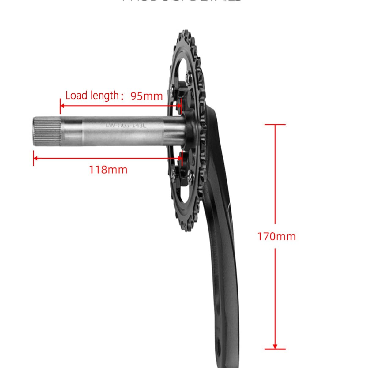 170mm Platos Y Bielas Mountain Bike Integrado Hueco Y Bielas 32T/34T/36/38T Plato Redondo con Eje De Pedalier