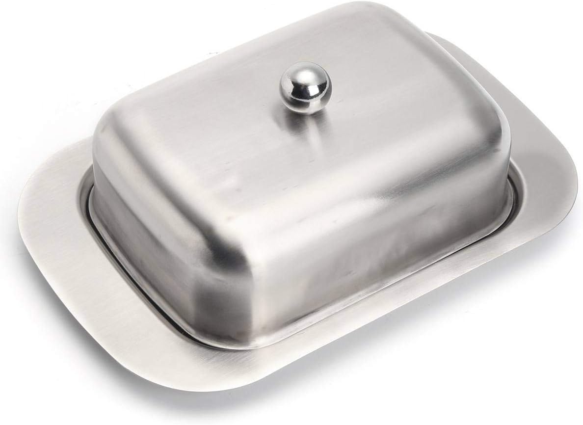 Butter Container European Stainless Steel Butter Box Butter Dish Snack Box Western Food Cheese Box Bread Box Pastry Box for All Types of Butter
