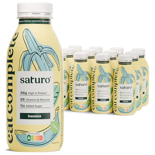 Saturo Trinknahrung Banana | Astronautennahrung | 36 g Protein, zuckerfrei,...