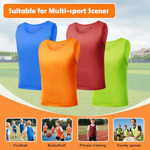 Image of 6 Pack Pinnies for Adult /Youth /Kids, Sports Pennies for Soccer Basketball Football Team, Scrimmage Practice Jerseys