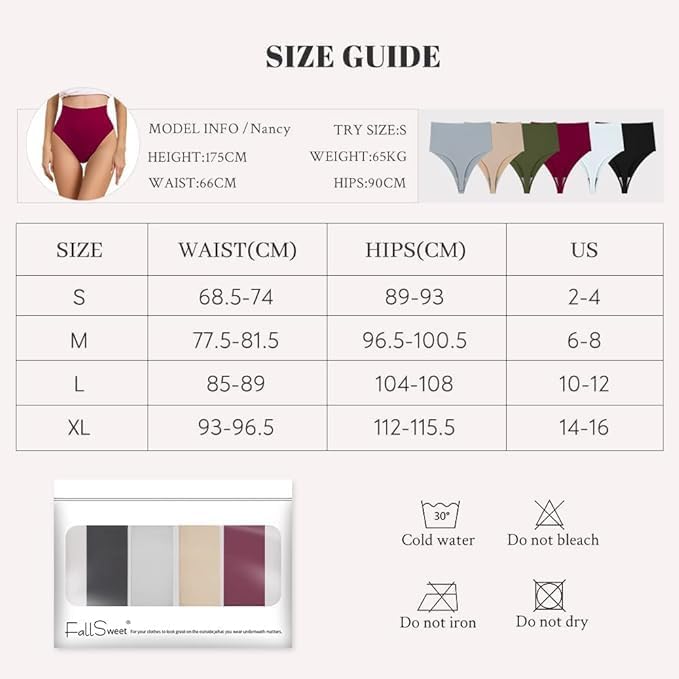 Miniatura 5 de FallSweet Ropa interior de cintura ultra alta para mujer, paquete de bragas de tiro alto