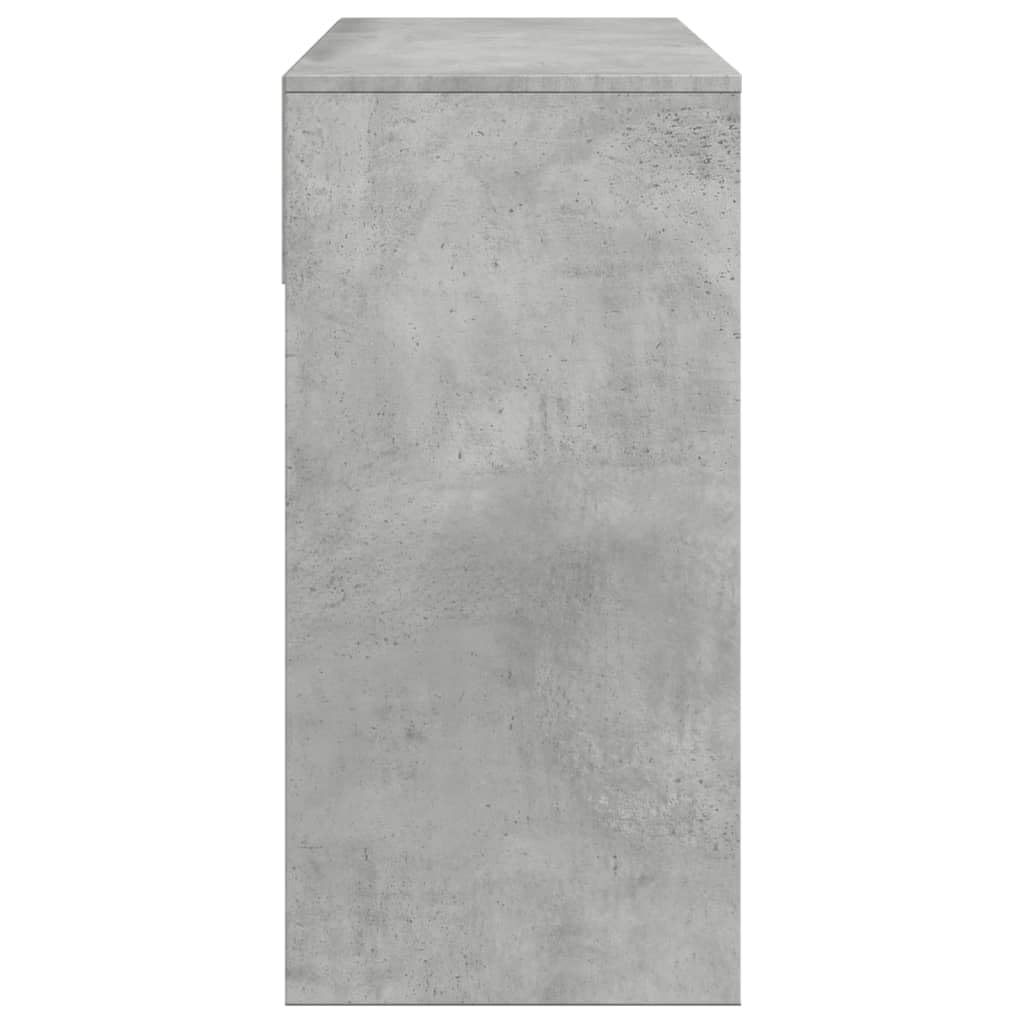Schminktisch mit Spiegel Betongrau 80x39x80 cm Holzwerkstoff moderner Schminktisch mit Stauraum und Glasplatte für Kosmetik und Make-up im minimalistischen Design