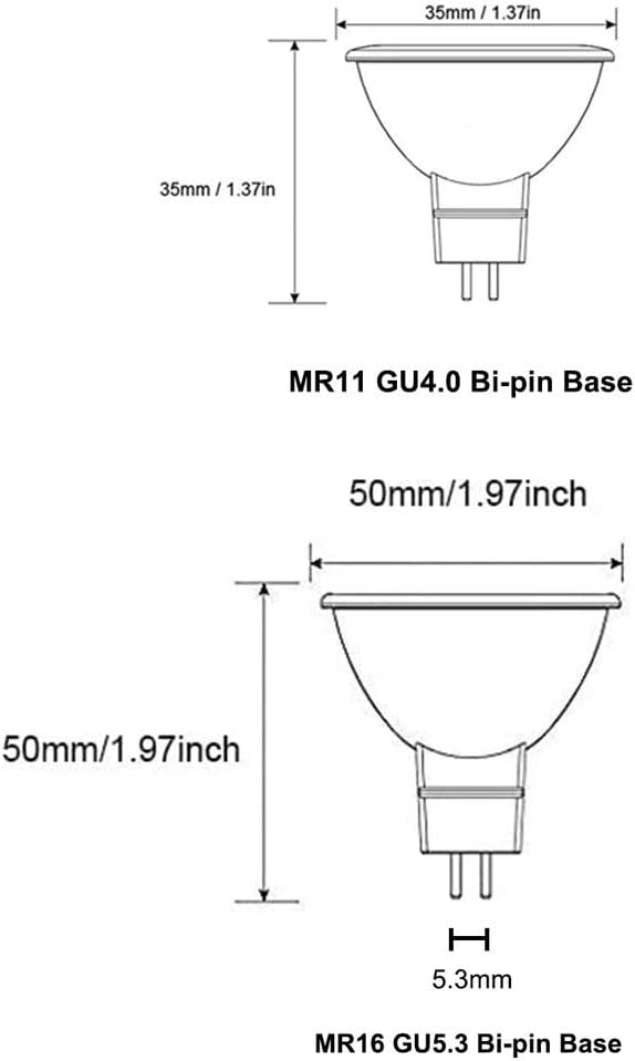 Landscape LED Bulbs Bundle with 2pcs 3W MR11 LED Bulbs and 3pcs 3W MR16 LED Bulbs for 12V Low Voltage Outdoor Landscape Lighting
