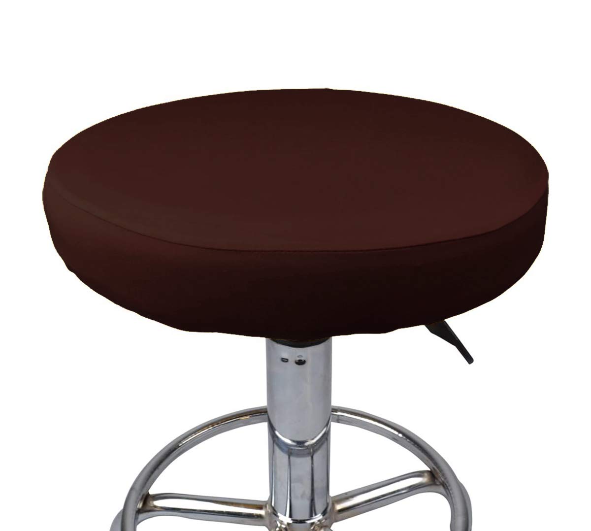WOMACO2 Pack Round Stool Covers 180GSM Stretch Bar Stools Cushion Cover Round Barstool Seat Slipcovers for 11 12 13 14 15 inch Round Stool (Coffee, 11-15 inches)