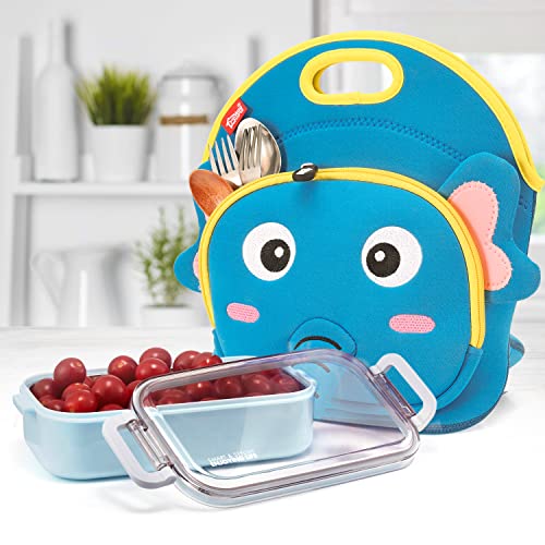 Yookee Home Elephant Lunch Bags For Kids Thick And Insulated Lunch Tote Box For Boys Girls, Reusable Lunch Bags For School Outdoor Travel #TOP2