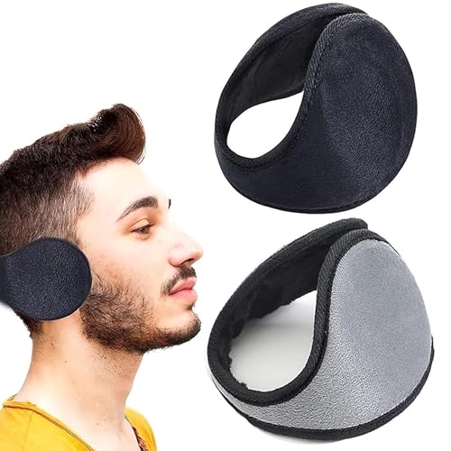 SYXLS 2 Stücke Ohrenschützer, Fleece-Ohrenschützer für Den Winter, Strickwolle Plüsch Earmuffs für Damen und Herren, für Jungen und Mädchen, Outdoor, Radfahren, Laufen, Skifahren