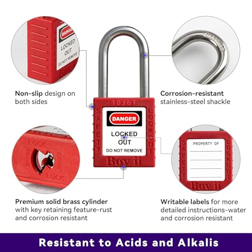 Boviisky U-U7131R Lockout Tagout Kit- Hasps Set thumb #7