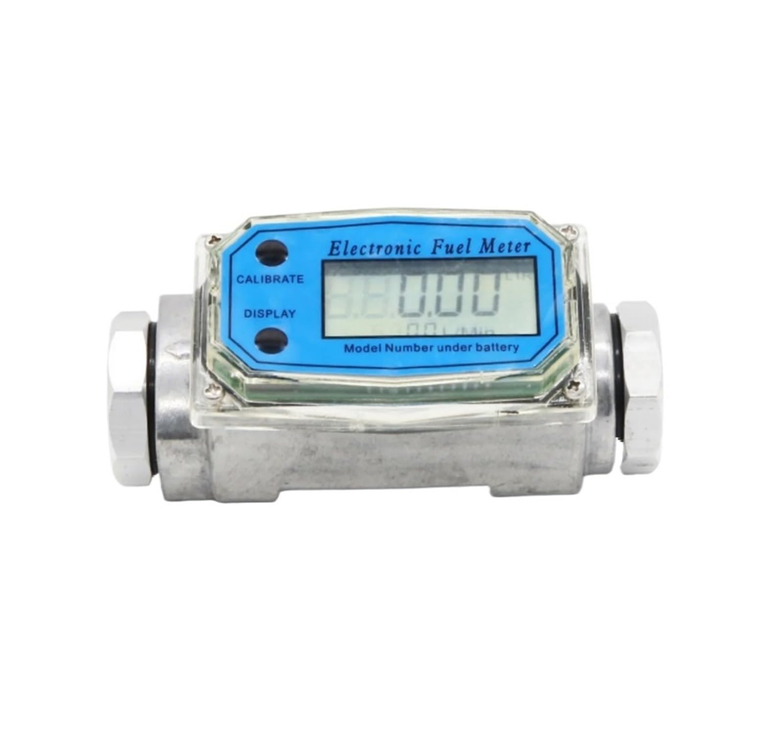 QfUxYYSLD 3/4 inch High-Precision Turbine Flowmeter Aluminum Alloy Electronic Digital Display for Water Diesel and Gasoline