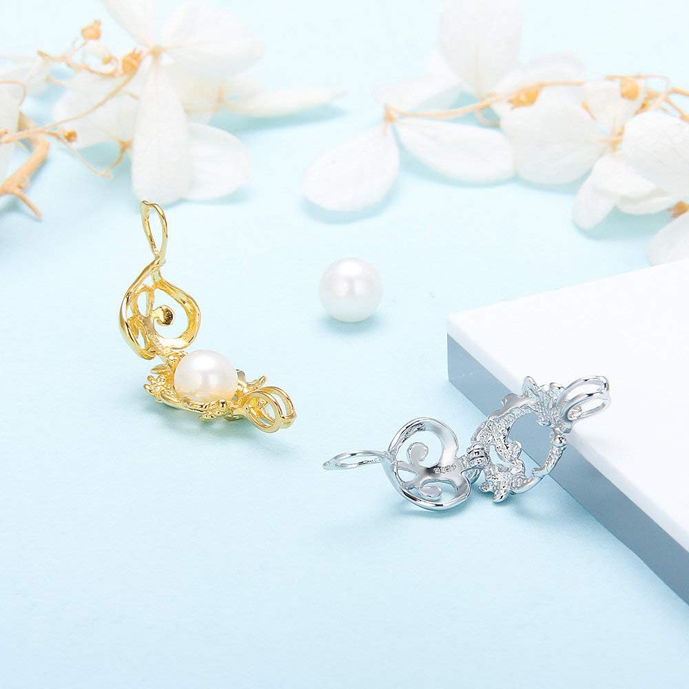 Flower Cage Pendants Crafting Charm for DIY Necklace Bracelet Jewelry Making Sterling Silver/Gold Plated