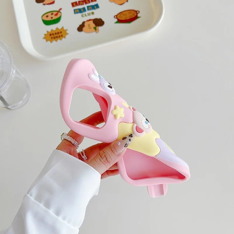 Image of COVERLY for iPhone 15 Pro Max 3D Ice Candy Rabbit Cartoon Case,Premium Silicone Case Ice Cream Duffy Bear Toy Adorable Dream Full Protective Cute Kawaii Aesthetic Cover for Apple iPhone 15 Pro Max