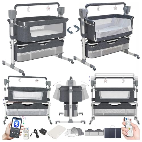 Doraystar Bluetooth Baby Bedside Crib 601 Grey