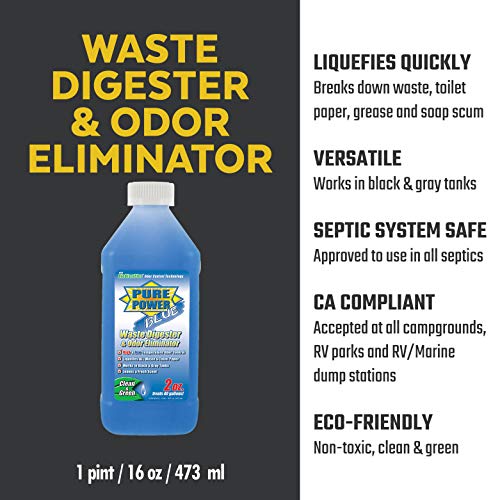 Image of Valterra V23001 'Pure Power Blue' Waste Digester and Odor Eliminator Bottle - 16 Ounce (Pack of 12)