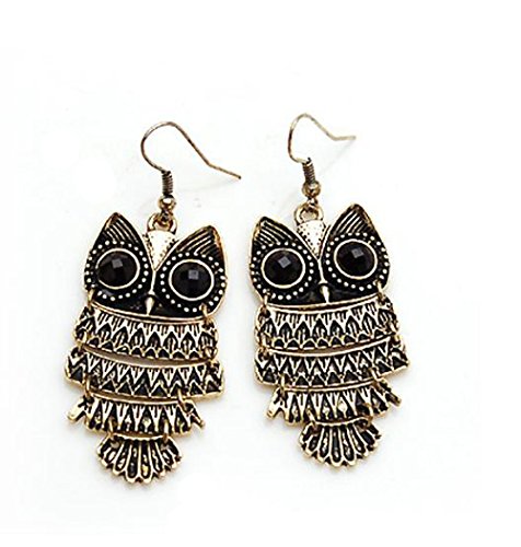 New Fashion Chic Retro Style Cute Animal Owl Dangle Ear Hook Earrings Silver