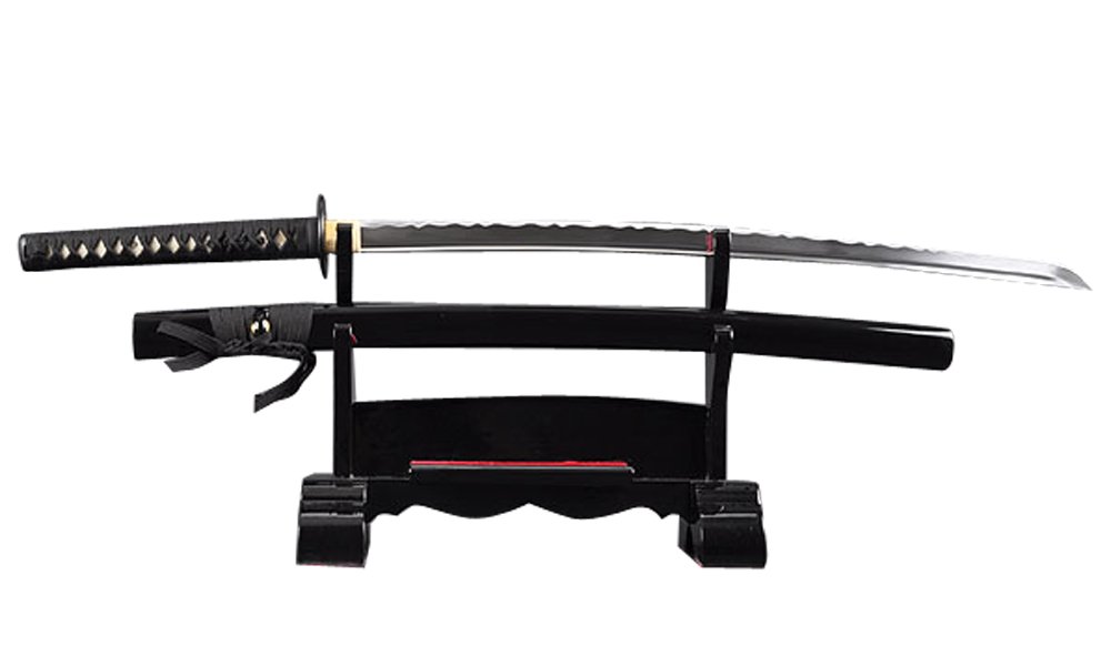 Handmade Sword - Unsharpened Iaido Trainging Katana Sword, Aluminium Alloy Blade, Handmade, Full Tang, Brass Fittings, Alloy Tsuba, Black Scabbard