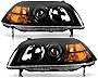 VIPMOTOZ OE-Style Projector Headlights Headlamps Compatible With 2004 2005 2006 Acura MDX Black Housing Clear Lens Assembly Driver & Passenger Side Pair Set