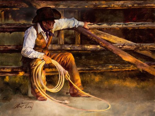 Chris Owen - Restin - Giclee Limited Edition Artist Originally Signed and Numbered Western Canvas Art Print