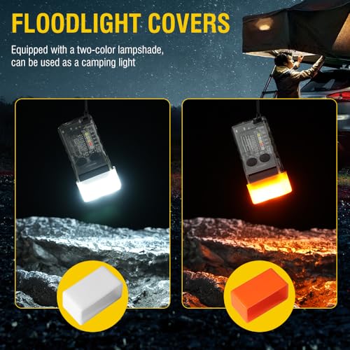 Image of BORUIT V20 Small Powerful Pocket Flashlight,180Head Swivels with Cob Side Light and Atmosphere Lamp Cap,Ip67 USB C Rechargeable Flashlight with Clip,Lanyard and Keychain,Magnetic Buzzer-13 Modes