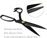 Vista 5 de LNKA Tijeras de costura para tela, color negro, profesionales, resistentes, tijeras de acero de alto carbono de resistencia industrial para cuero