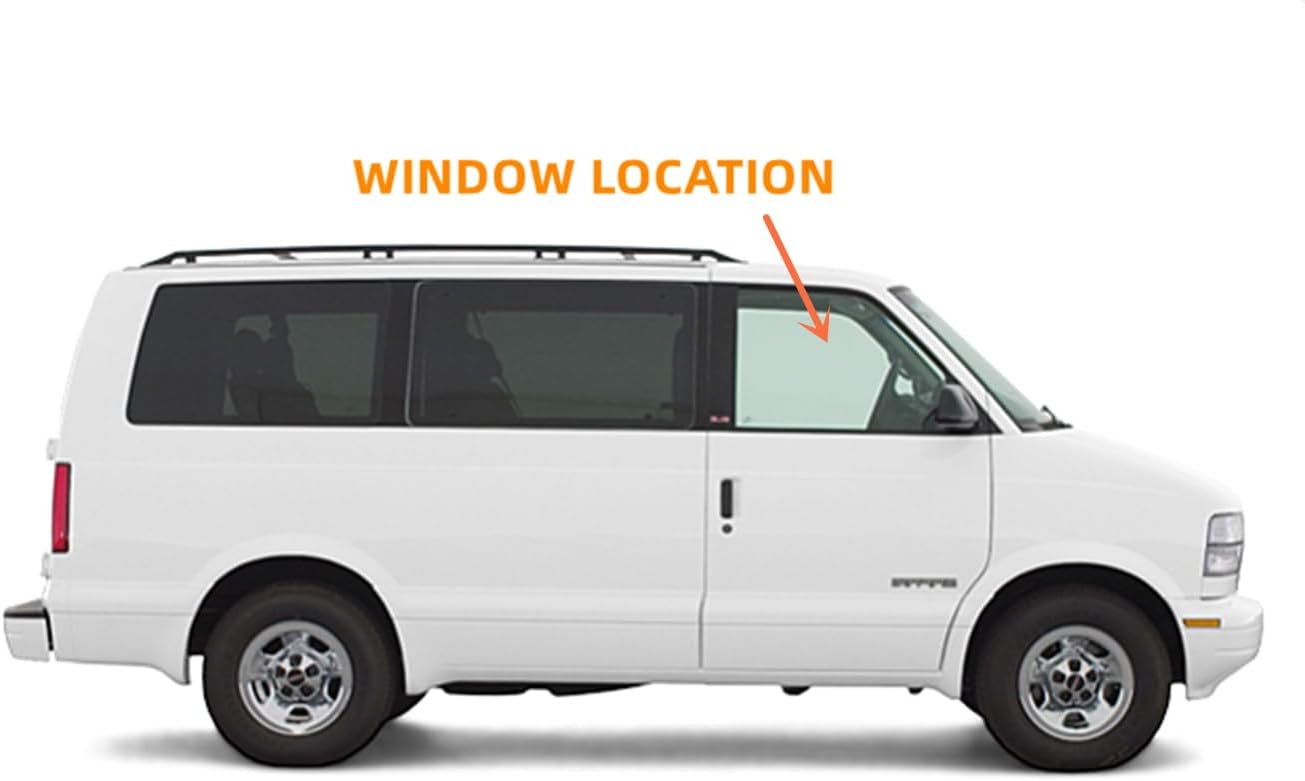 Passenger/Right Side Front Door Window Glass Replacement For Chevrolet Astro / GMC Safari 1985-2005