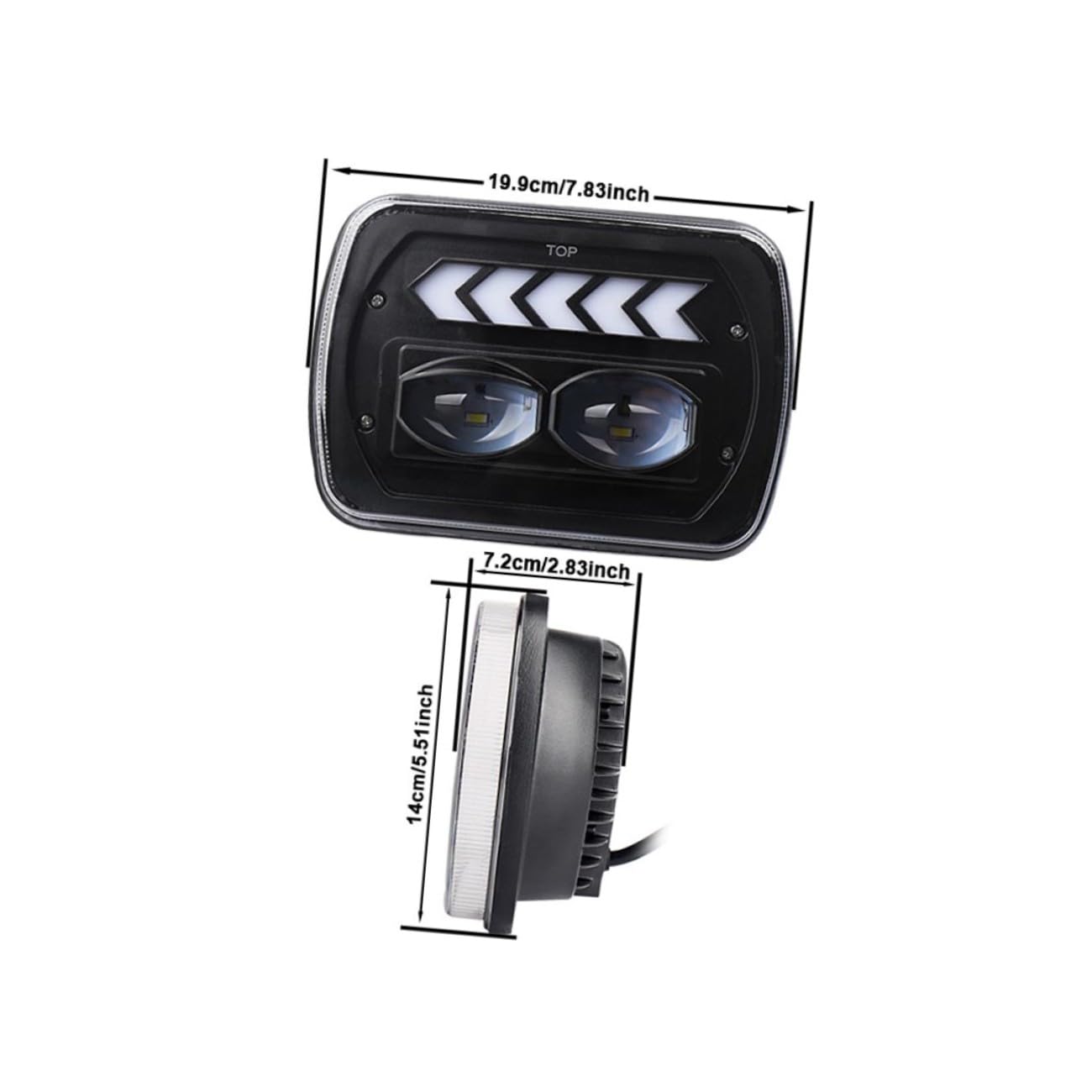 Faro Aluminio Aleación Suv Pulgadas 5x7 Par para LED 1 Negro