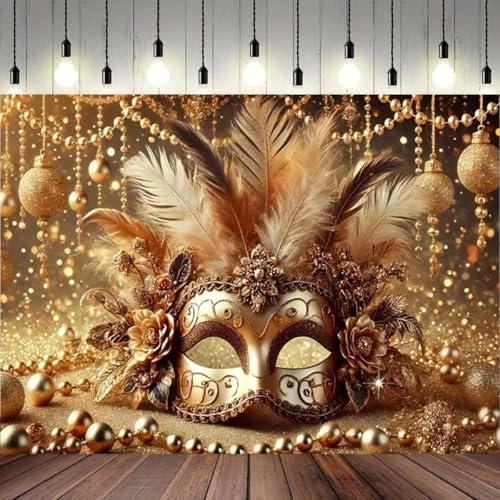 Fondo Fotográfico Glitter Gold Mask 210x150cm miniatura 2