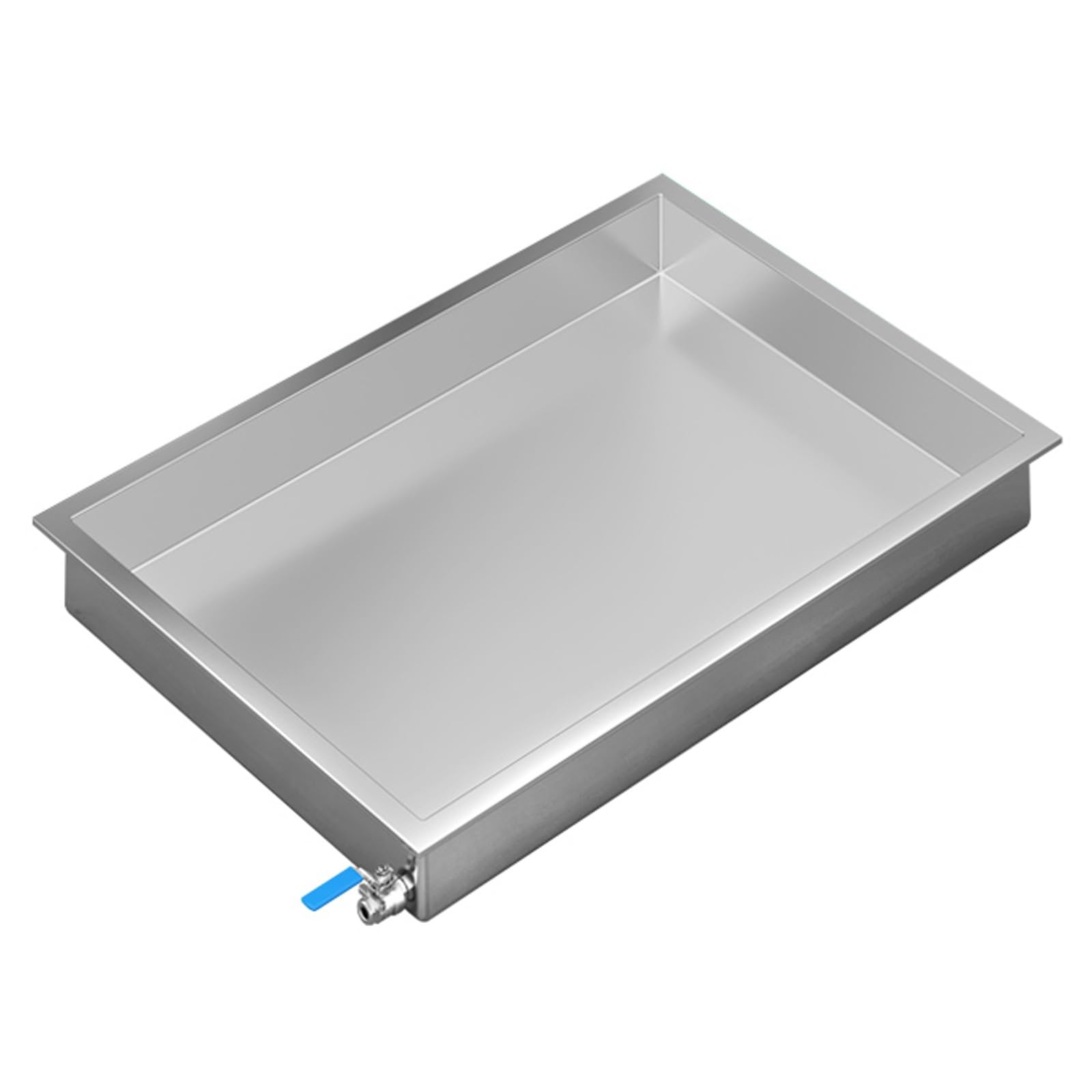 Bandeja de drenaje de acero inoxidable con salida, bandeja de goteo de CA y recogedor de aceite, 80 x 50 x 10 cm, perfecta para almacenes y almacenamiento de aceite