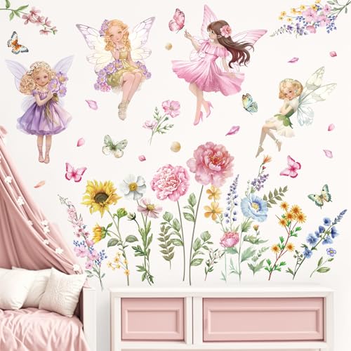 Vinilo Decorativo Fairy Flower con Mariposa
