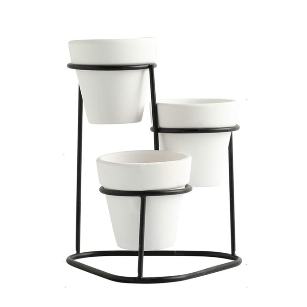 Modern Ceramic 6 inch White Round Planter Pot Flower Pot for Indoor Small Planter