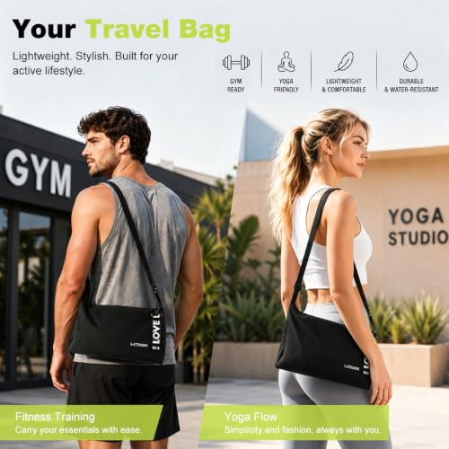 Image of GUSTAVE Collapsible Travel Duffel Bag Waterproof with Shoe Compartment | Lightweight Foldable Polyester, For Men And Women, Gym Weekend Trips Daily Use, Easy To Carry And Pack