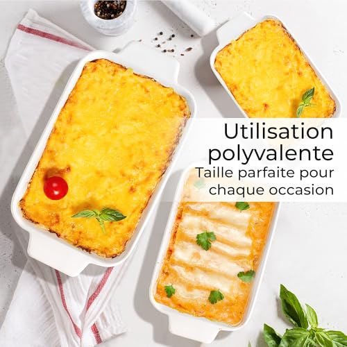 Plat à gratin céramique MIAMIO Ensemble rectangulaire de 3 pièces pour four - 6