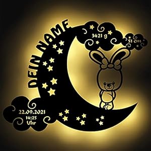 Namofactur Mond-Hase LED Wandleuchte 45 cm