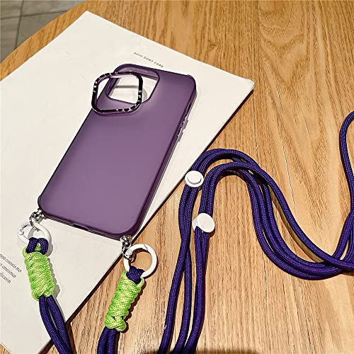 Protection de lentille plaquée et étui collier rose pour iPhone 14 en polycarbonate rigide - 4