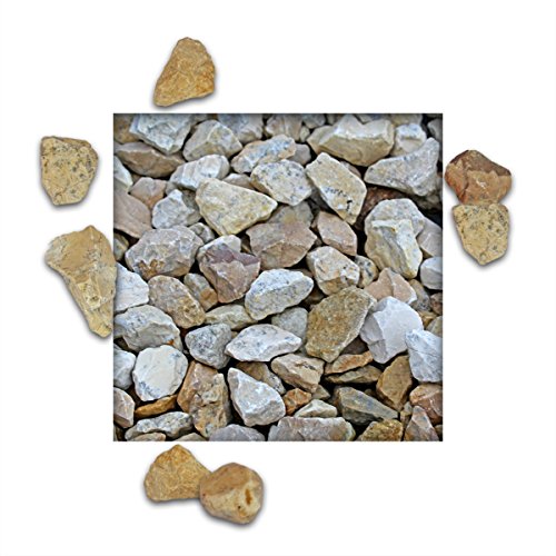 Kieskönig 25 kg Kalksteinsplitt Jura Hellbeige Gartensplitt Ziersplitt Deko Kalkstein Dekoration Splitt Körnung 22/32 mm