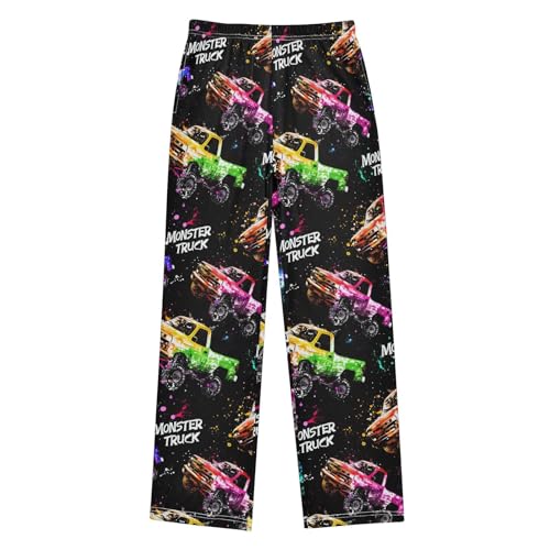 Watercolor Monster Truck Pajama Pants Long Sleep Pants Soft Pajama Bottoms With Pockets