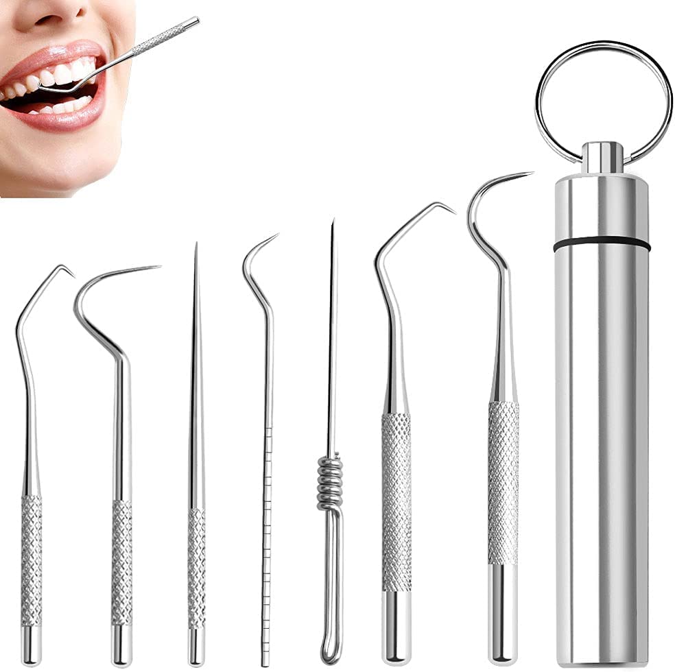 MTROYALDIA Portable Stainless Steel Toothpicks Pocket Set, Reusable Metal Toothpicks with Key Ring for Outdoor Picnic Camping Traveling (B0C6X7HC4F) Amazon Price History, Amazon Price Tracker