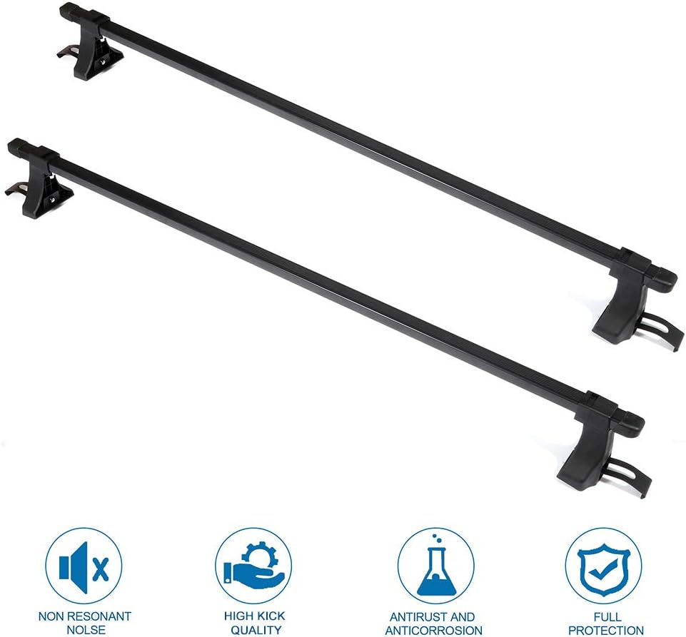 cciyu Roof Rack Cross Bars Universal 54" Window Frame Fits Naked Roof Models ONLY Black Car Cross Bar for Rooftop Cargo Carrier Bag Basket Luggage Kayak Canoe Bike Snowboard Skiboard